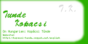 tunde kopacsi business card